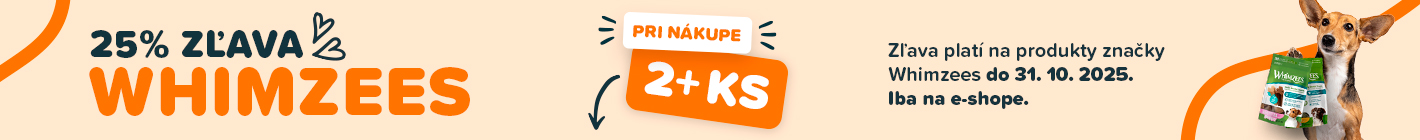 Využijete 25% zľavu na našu obľúbenú značku Whimzees